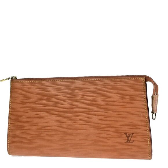 LOUIS VUITTON Pochette Accessoires Hand Bag Epi Leather Gold - Picture 1 of 15